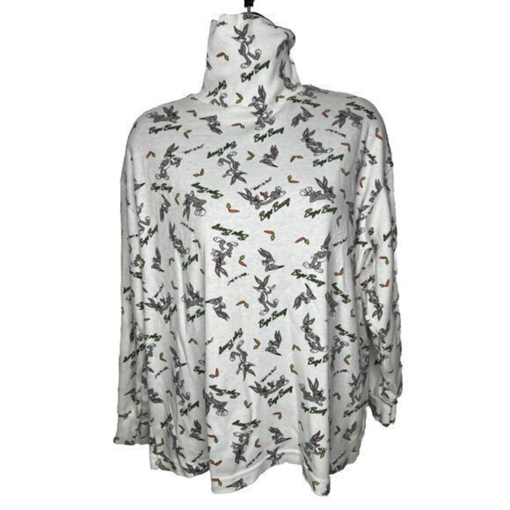 Vintage 1993 Bugs Bunny Turtleneck Top Looney Tunes Women’s Size Large